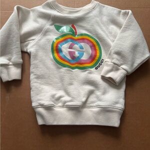 Gucci Kids White Sweatshirt with Colorful Apple Design